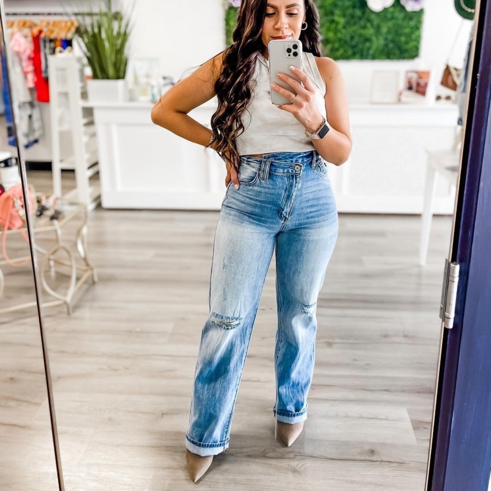Asymmetrical Flare Jeans
